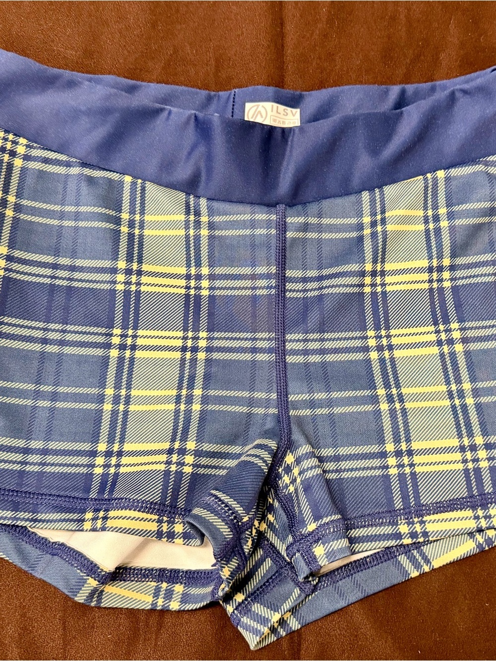 Blue & Yellow Plaid Cheer/Dance Shorts
